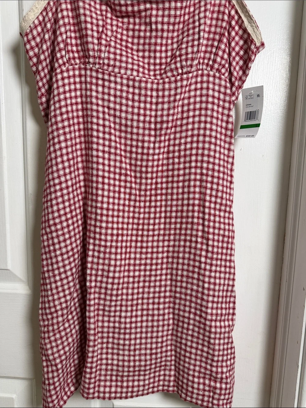 NWT Aeropostale Red Plaid Gingham Square Neck Lace Cami Tank Linen
Mini Dress - Picture 5 of 12